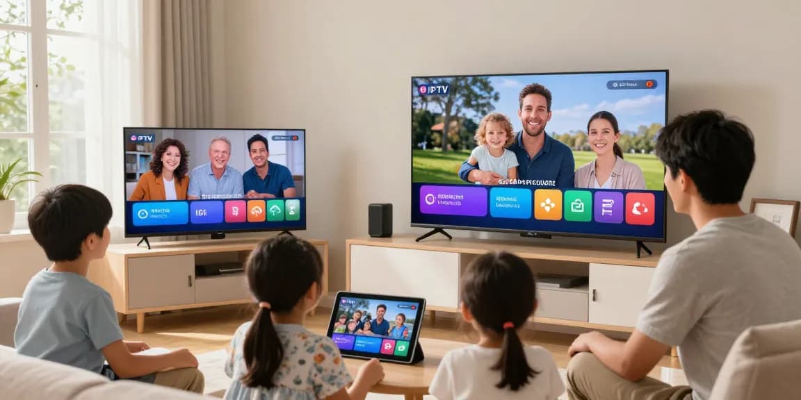 Trustworthy IPTV UK provider offering reliable streaming services for families in a comfortable home