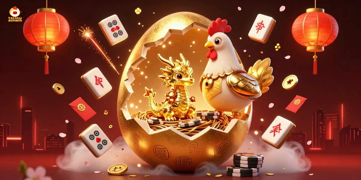 Engage with tài xỉu sunwin as a golden dragon reveals luck amidst chips and festive lanterns.