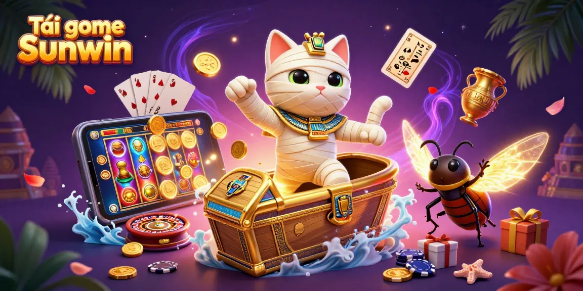 Experience the adventure of Tải game Sunwin with a vibrant mummy cat and exciting gaming elements!