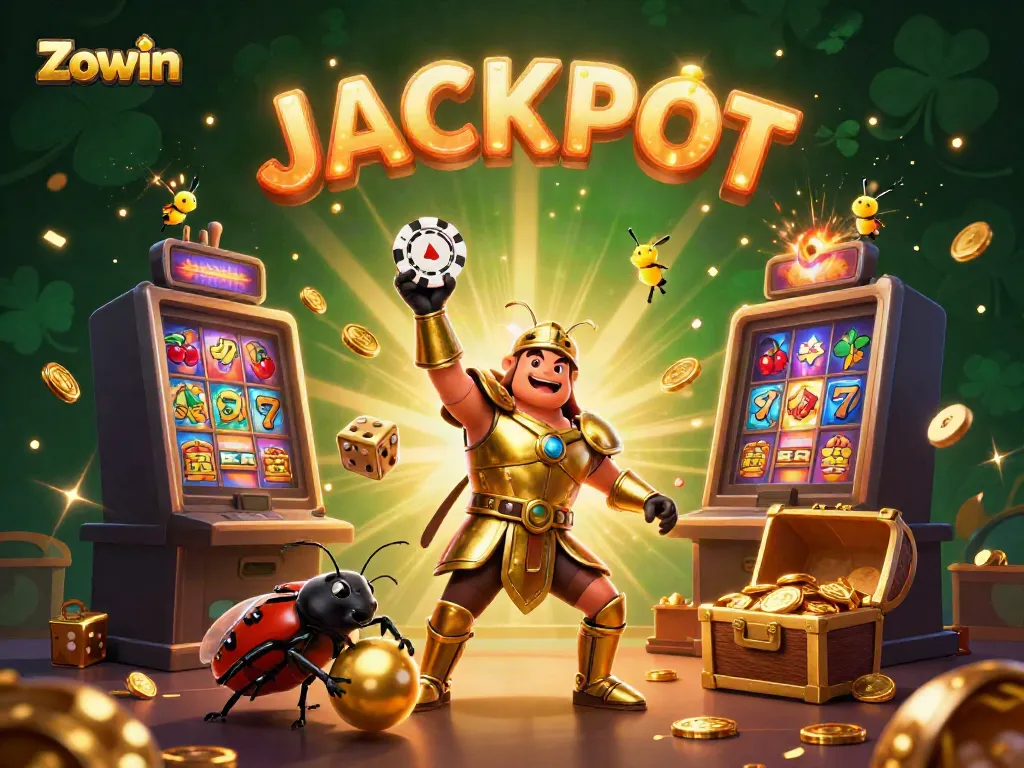 Experience Zowin's jackpot thrill with vibrant casino characters and dynamic elements lifting your spirits.
