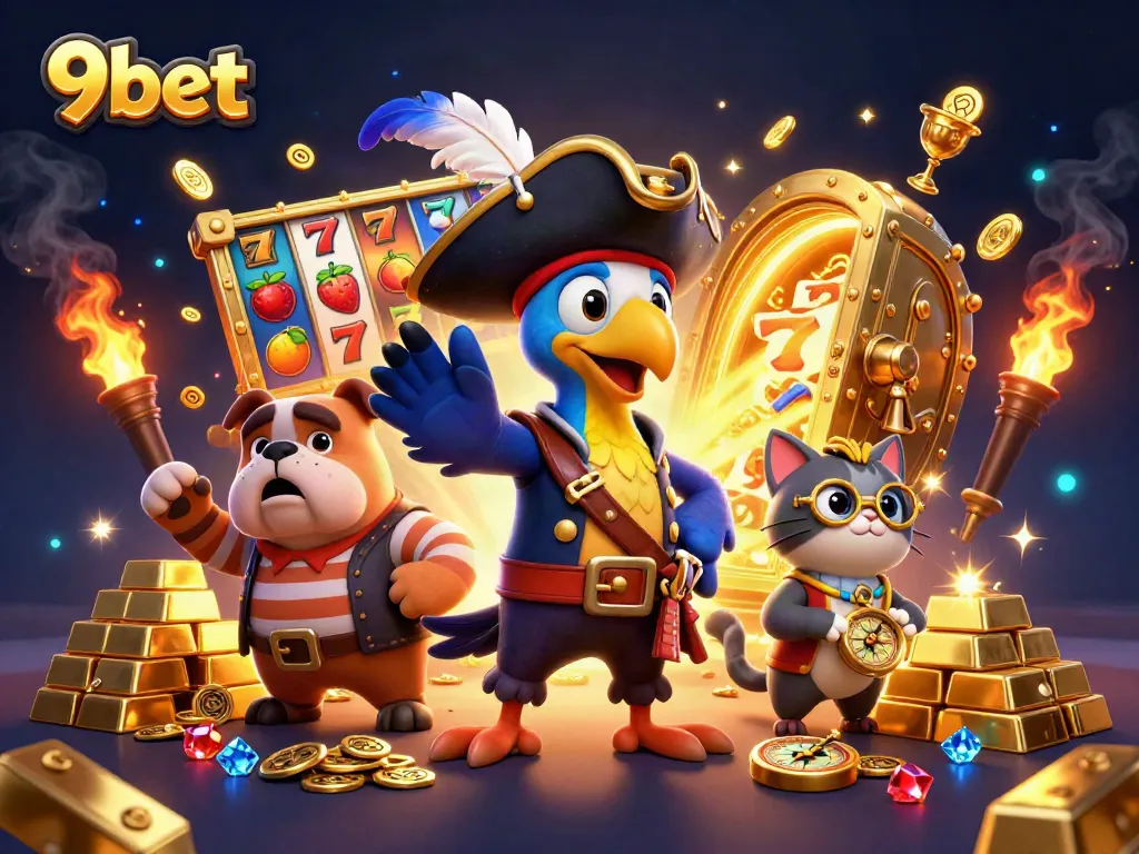 Experience thrilling gameplay at 9bet as the pirate captain gives orders amidst winning jackpots and treasures.
