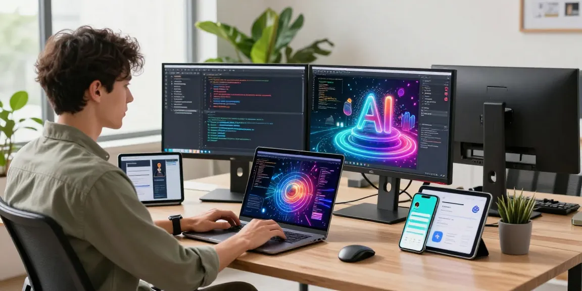 Explore the innovative workspace featuring juicy ai technology in action with vibrant displays and creative elements.