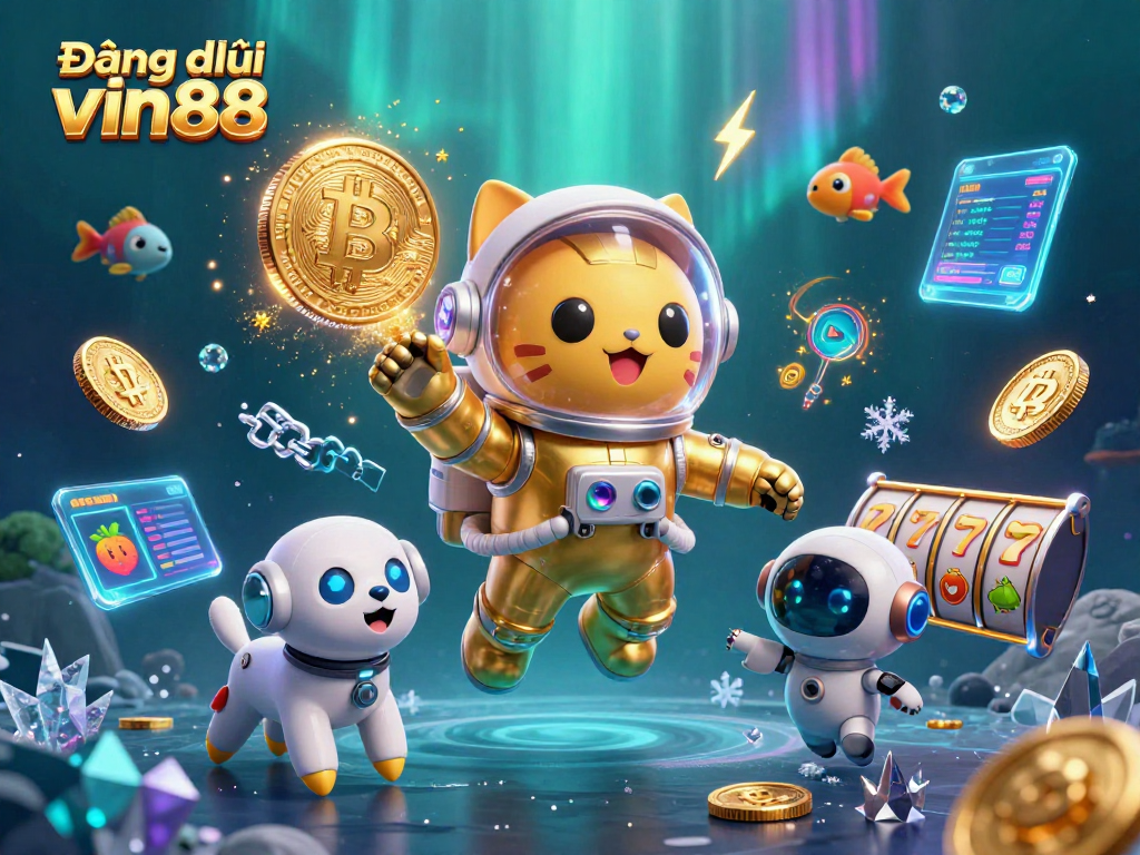 Experience the thrill of Đăng ký vin88 with this vibrant casino-themed 3D illustration.