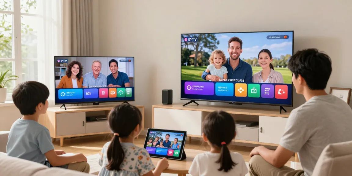 Trustworthy IPTV UK provider offering reliable streaming services for families in a comfortable home