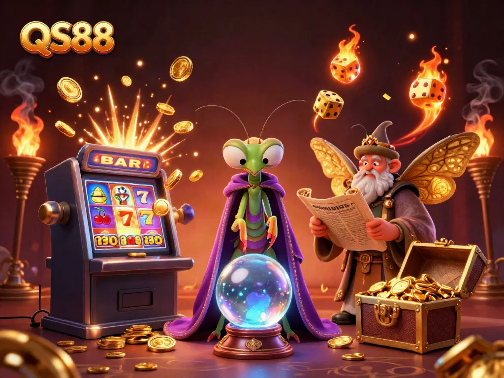 Experience QS88 with a mystical fortune teller and librarian in a dynamic, engaging casino adventure.