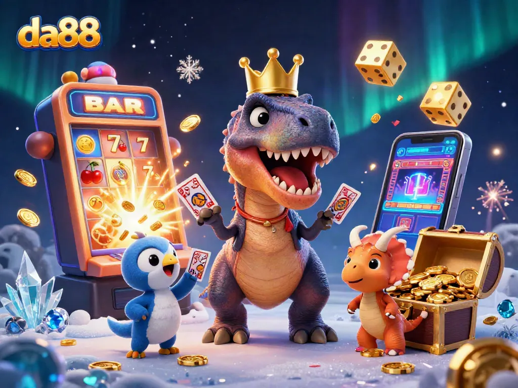Experience da88's vibrant casino action with playful dinosaurs and jackpot features!