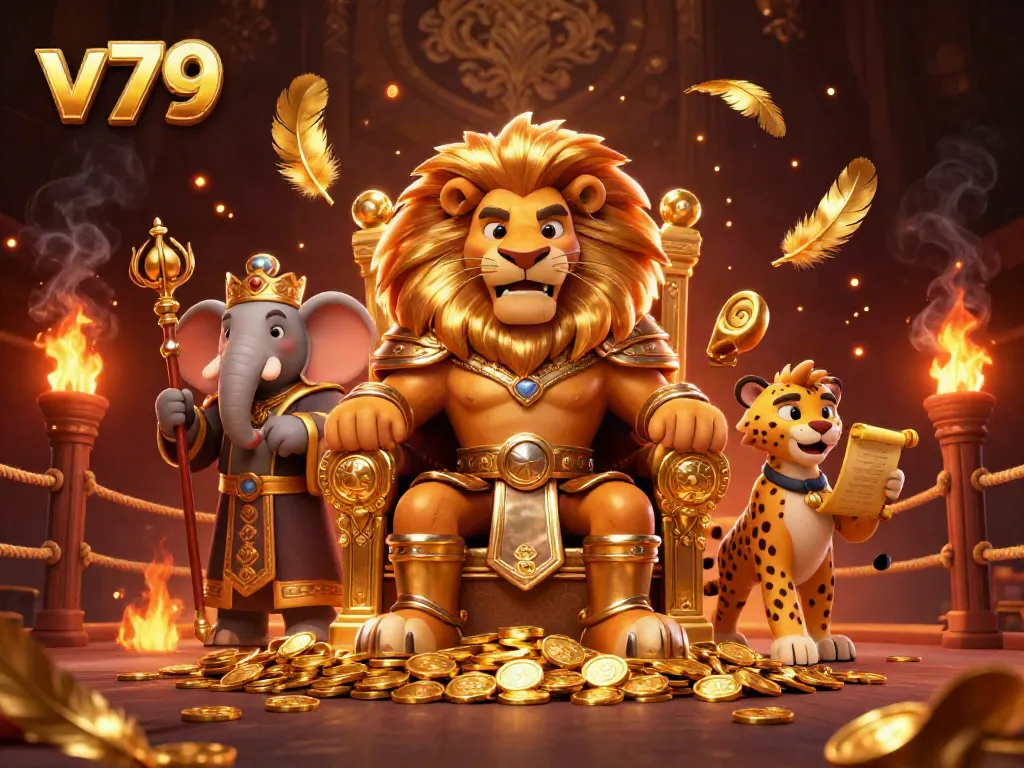 Experience thrilling gameplay at v79 with vibrant casino characters amidst a dynamic atmosphere.