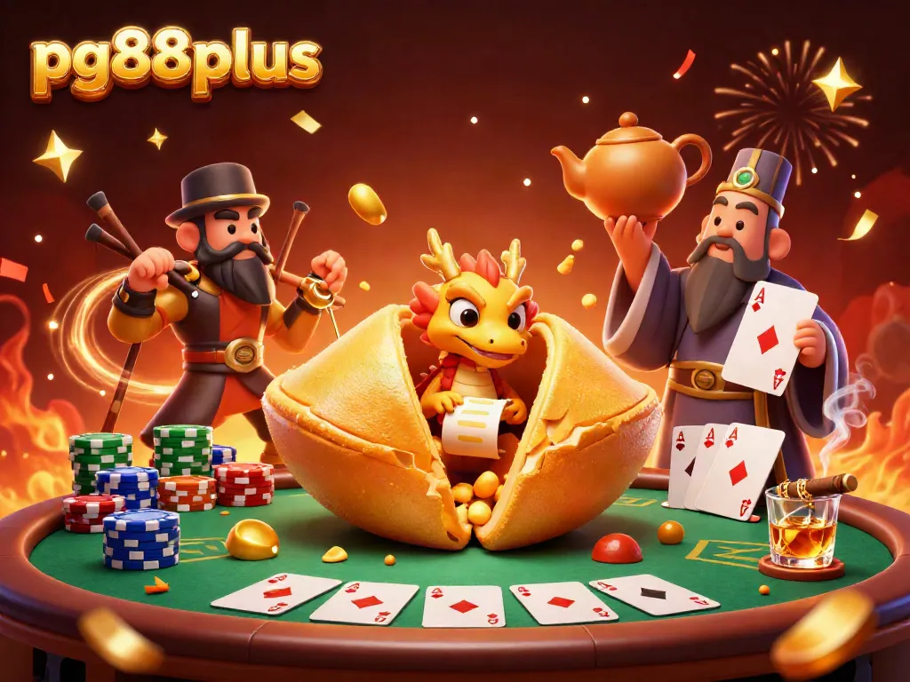 Play exciting casino games with pg88plus as a wise dragon reveals fortunes amidst golden celebrations.