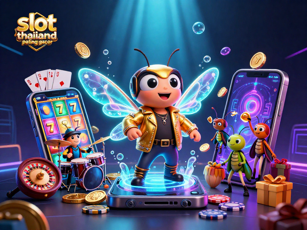 Experience slot thailand paling gacor with a vibrant 3D casino scene, showcasing lively characters and exciting games.