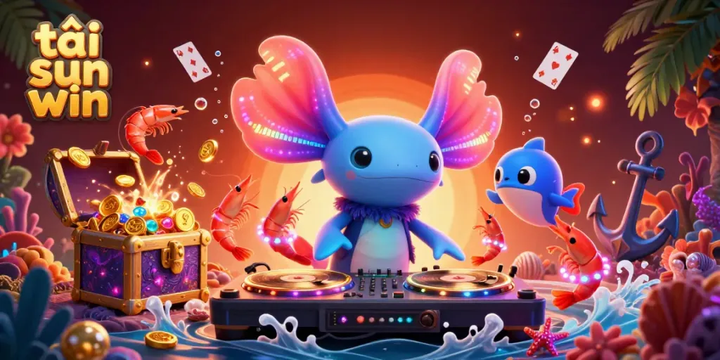 Engage in thrilling games at tải sun win with a vibrant underwater scene featuring party characters.