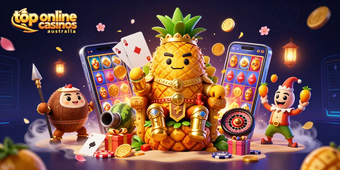 Experience the excitement at top online casinos Australia with a vibrant 3D casino scene.