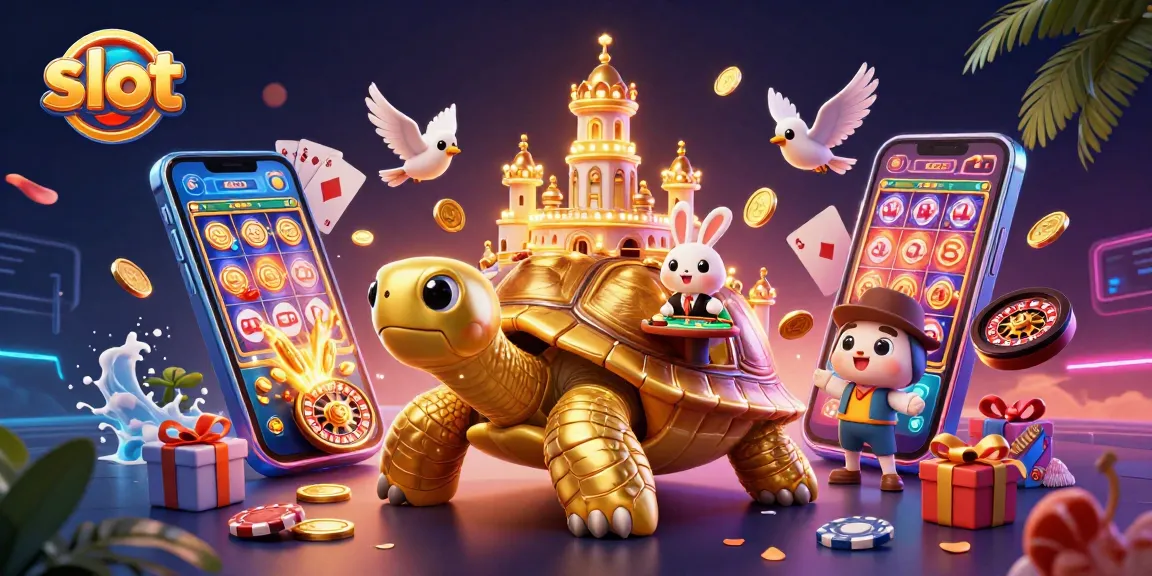 Spin colorful slot games with unique characters, golden coins, and a vibrant casino backdrop.
