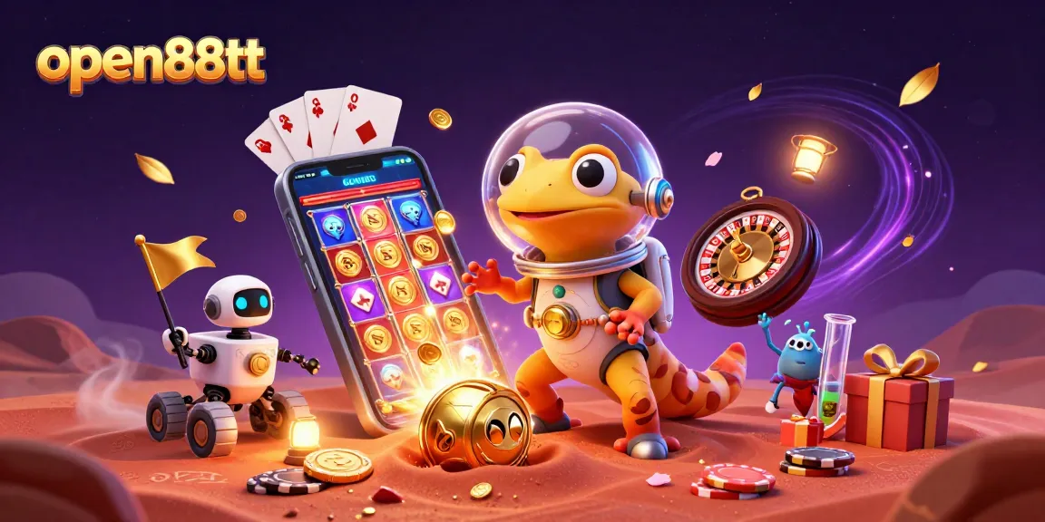 Experience open88tt's thrilling gaming with the Martian gecko discovering a golden casino