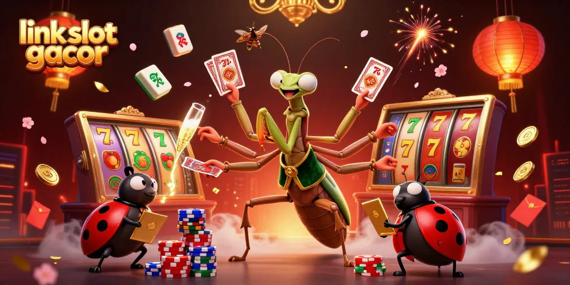 Engage with link slot gacor as a giant praying mantis card sharp navigates through vibrant casino reels.