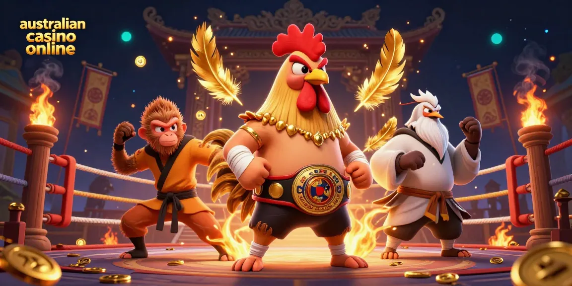Engage with australian casino online gaming action featuring vibrant characters and casino elements.