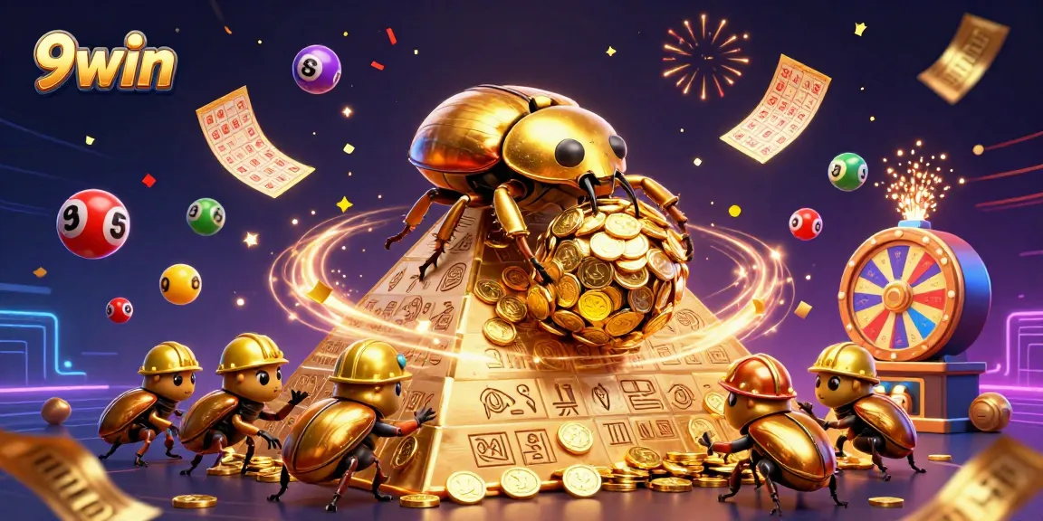 Experience thrilling gameplay with 9win as golden coins cascade in a vibrant casino scene.