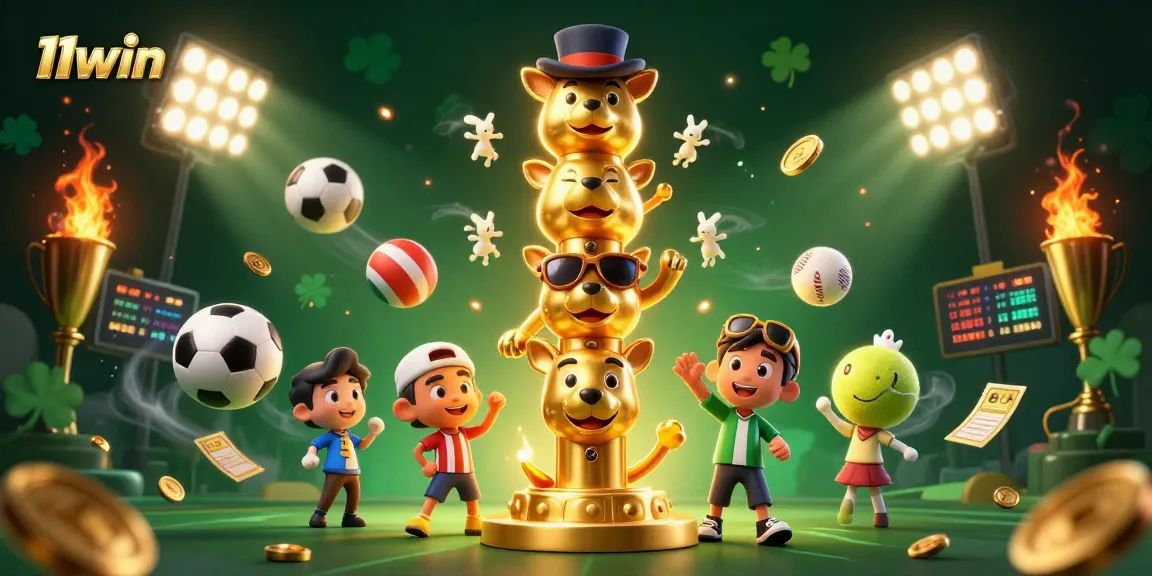 Experience thrilling sports betting excitement with 11win's vibrant casino illustration featuring dynamic game elements.