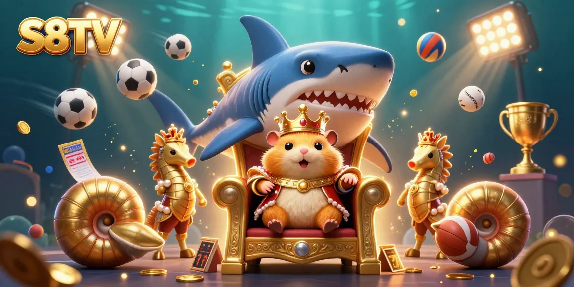 Engage with S8TV's thrilling sports betting scene, featuring action-packed sports elements and vibrant characters.